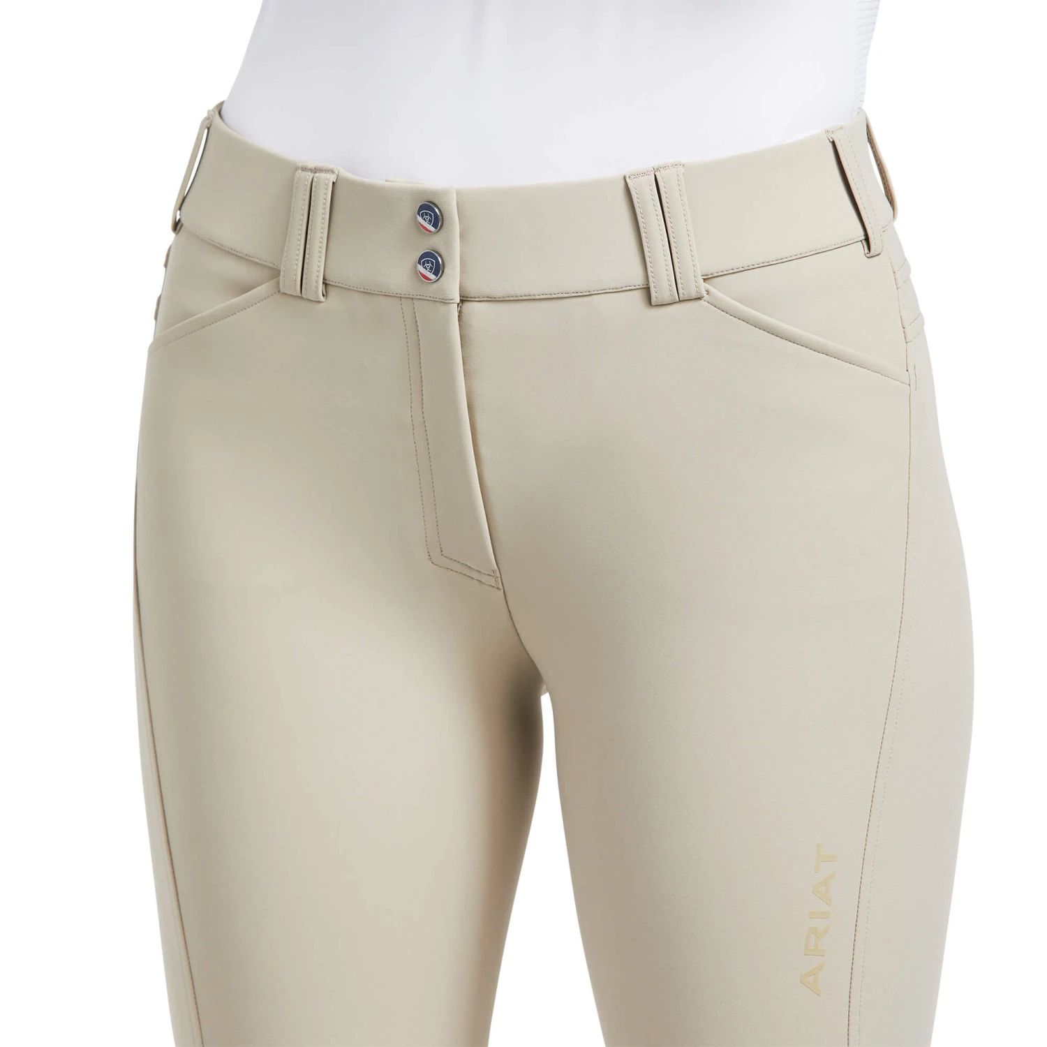 Ariat Ladies Tri Factor Knee Patch Breech - TAN 5 Ariat Ladies Tri Factor Knee Patch Breech - TAN - Image 5