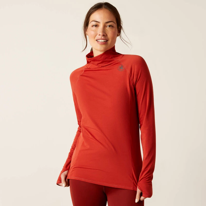 Ariat Women's Venture Long Sleeve Base Layer - RED OCHRE 1 Ariat Women's Venture Long Sleeve Base Layer - RED OCHRE