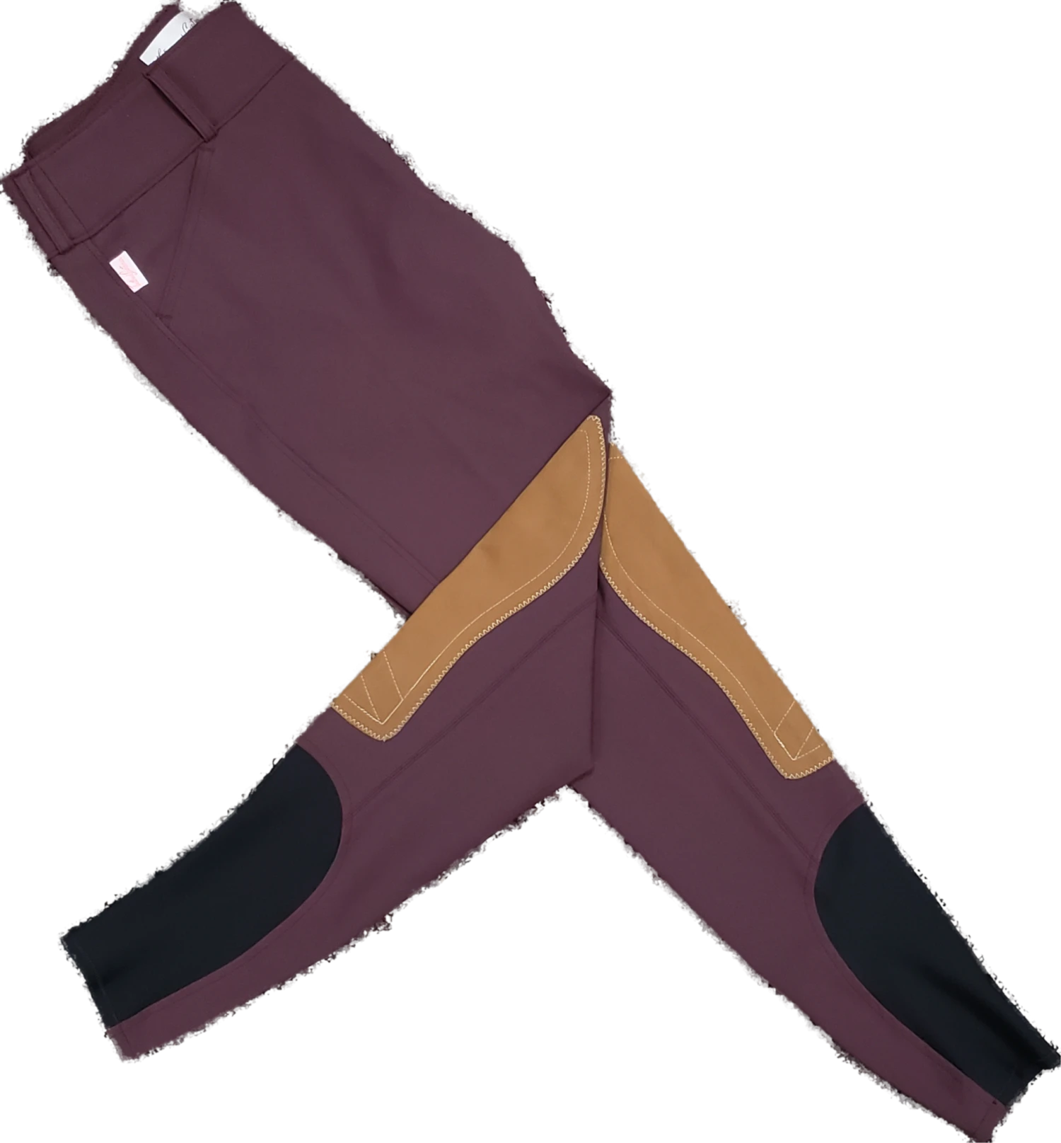 Tailored Sportsman Low Rise Trophy Hunter Front Zip Boot Sock Breech - Bordeaux/Tan 1 Tailored Sportsman Low Rise Trophy Hunter Front Zip Boot Sock Breech - Bordeaux/Tan