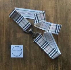 Bedford Jones Belt - Plaid W/ Silver D-Ring 1.5"