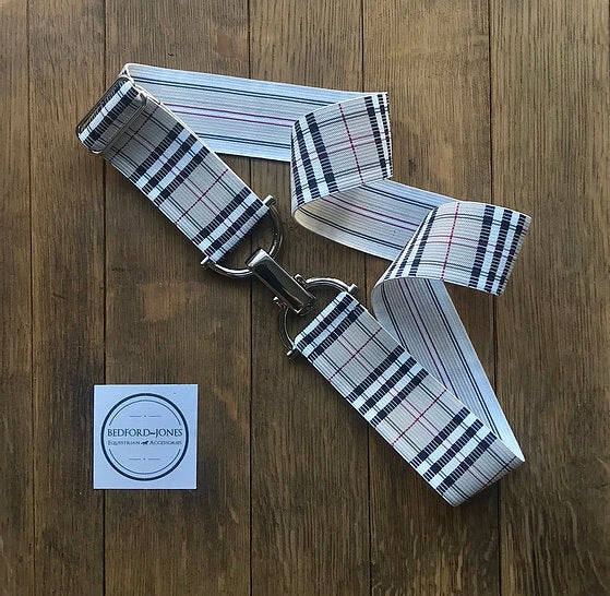 Bedford Jones Belt - Plaid W/ Silver D-Ring 1.5" 1 Bedford Jones Belt - Plaid W/ Silver D-Ring 1.5"