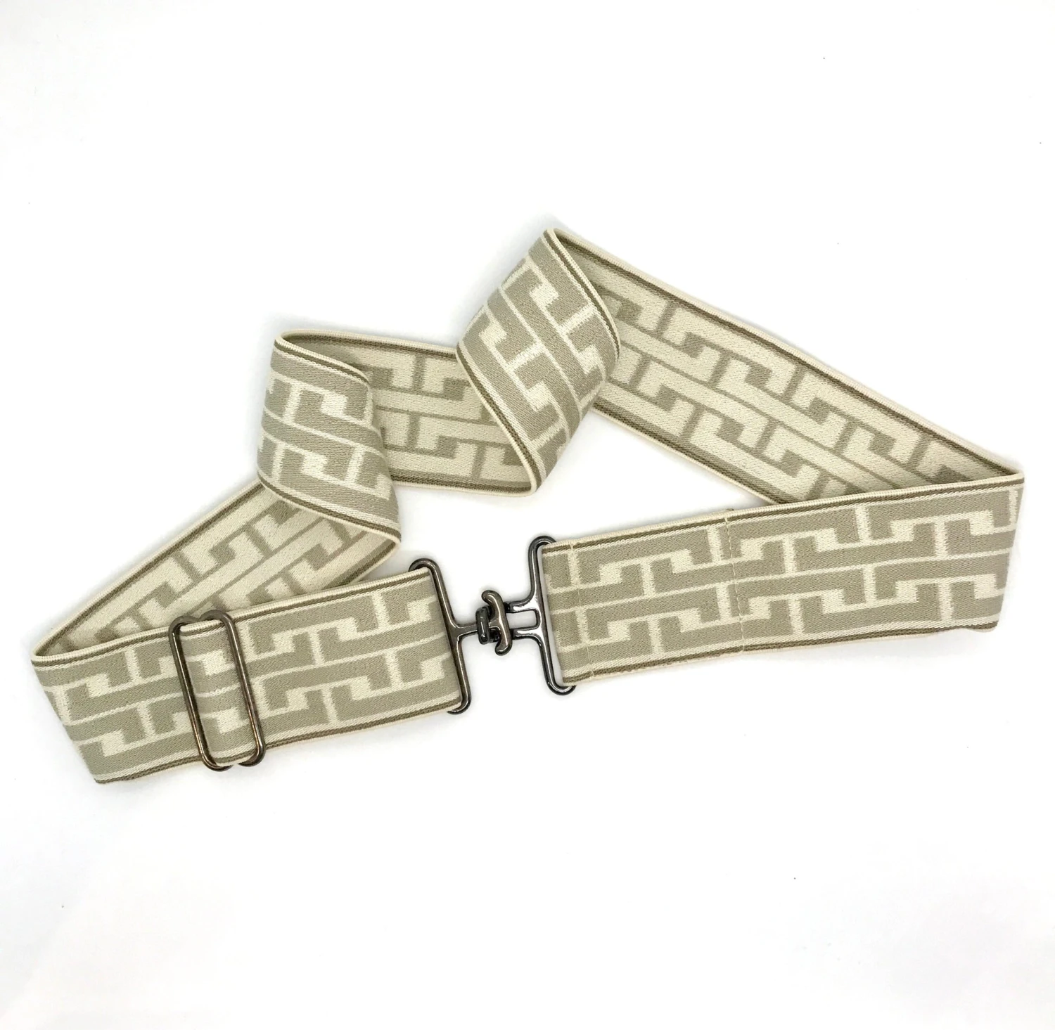 Bedford Jones Belt - Athena Tan W/ Silver Surcingle 2.0" 1 Bedford Jones Belt - Athena Tan W/ Silver Surcingle 2.0"