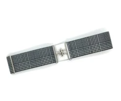 Bedford Jones Belt - Grey Glen Plaid With Silver Surcingle 2.0"