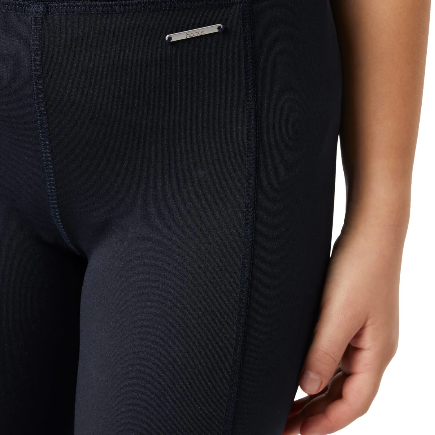 Horze Yana Kids Knee Patch Tights - DARK NAVY 4 Horze Yana Kids Knee Patch Tights - DARK NAVY - Image 4