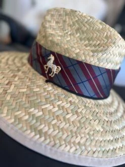 Riata Designs Original Hat - Burgundy & Grey Stripe