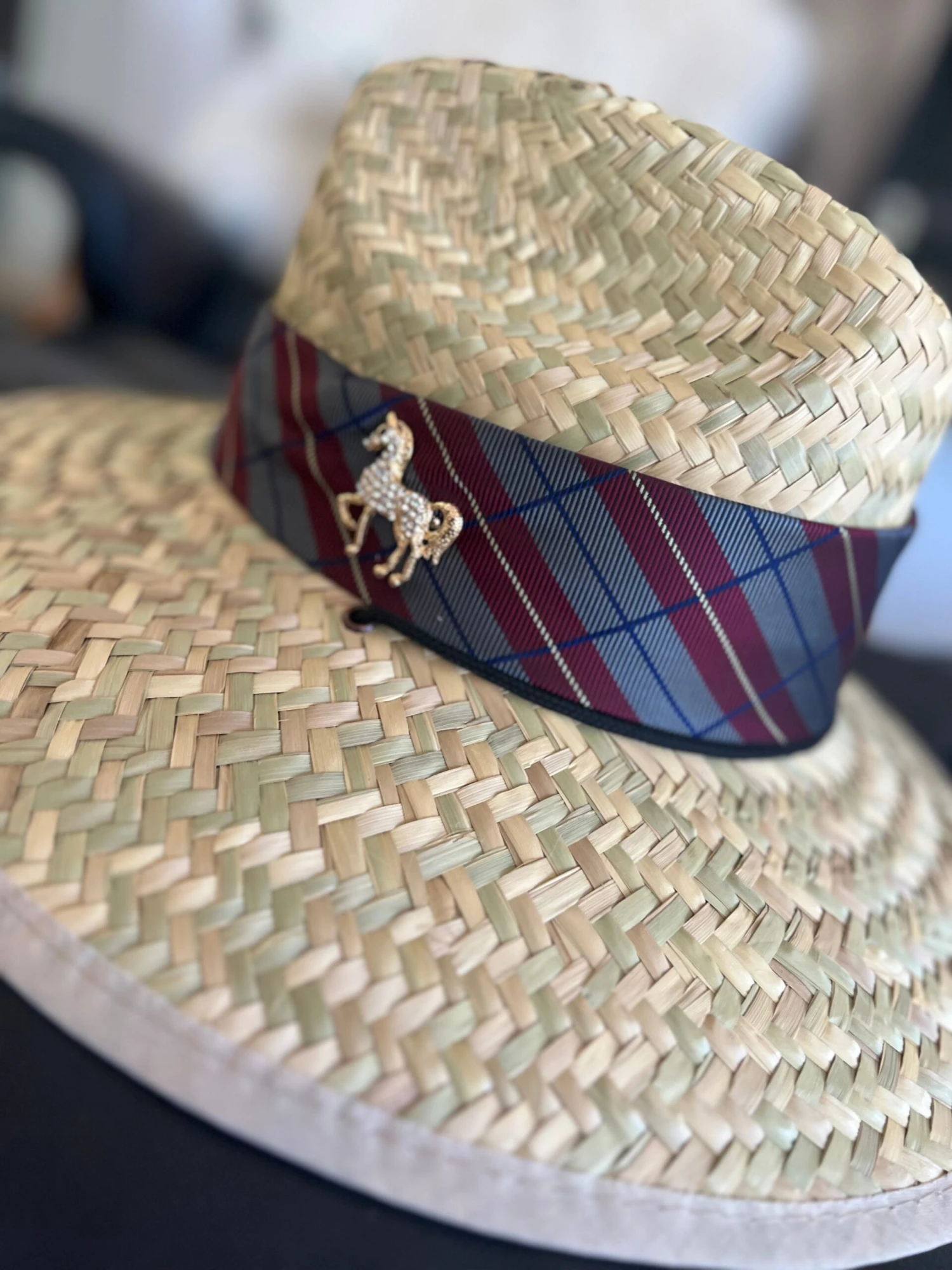 Riata Designs Original Hat - Burgundy & Grey Stripe 1 Riata Designs Original Hat - Burgundy & Grey Stripe