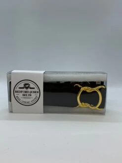 Bedford Jones Belt - Black W/ Gold Swizzle 1.5"