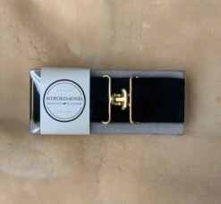 Bedford Jones Belt - Black W/ Gold Surcingle 2.0"