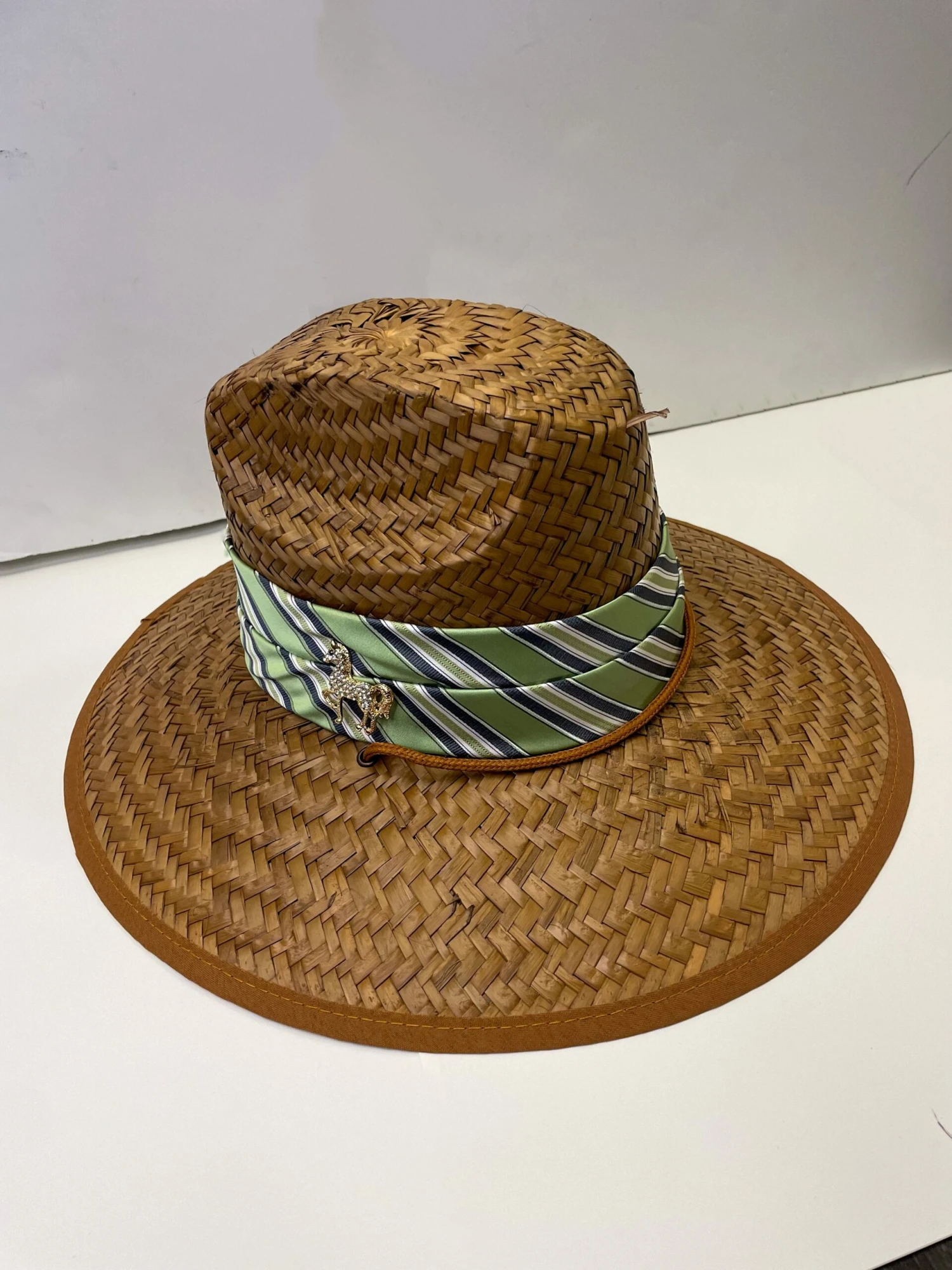 Riata Designs Original Hat - Sage And Blue Stripe 1 Riata Designs Original Hat - Sage And Blue Stripe