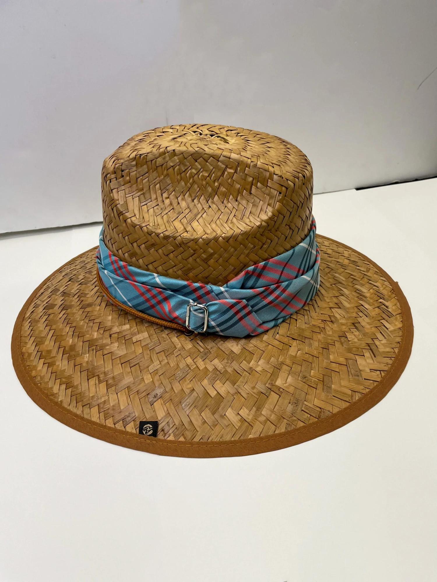 Riata Designs Original Hat -Light Blue And Red Plaid 1 Riata Designs Original Hat -Light Blue And Red Plaid