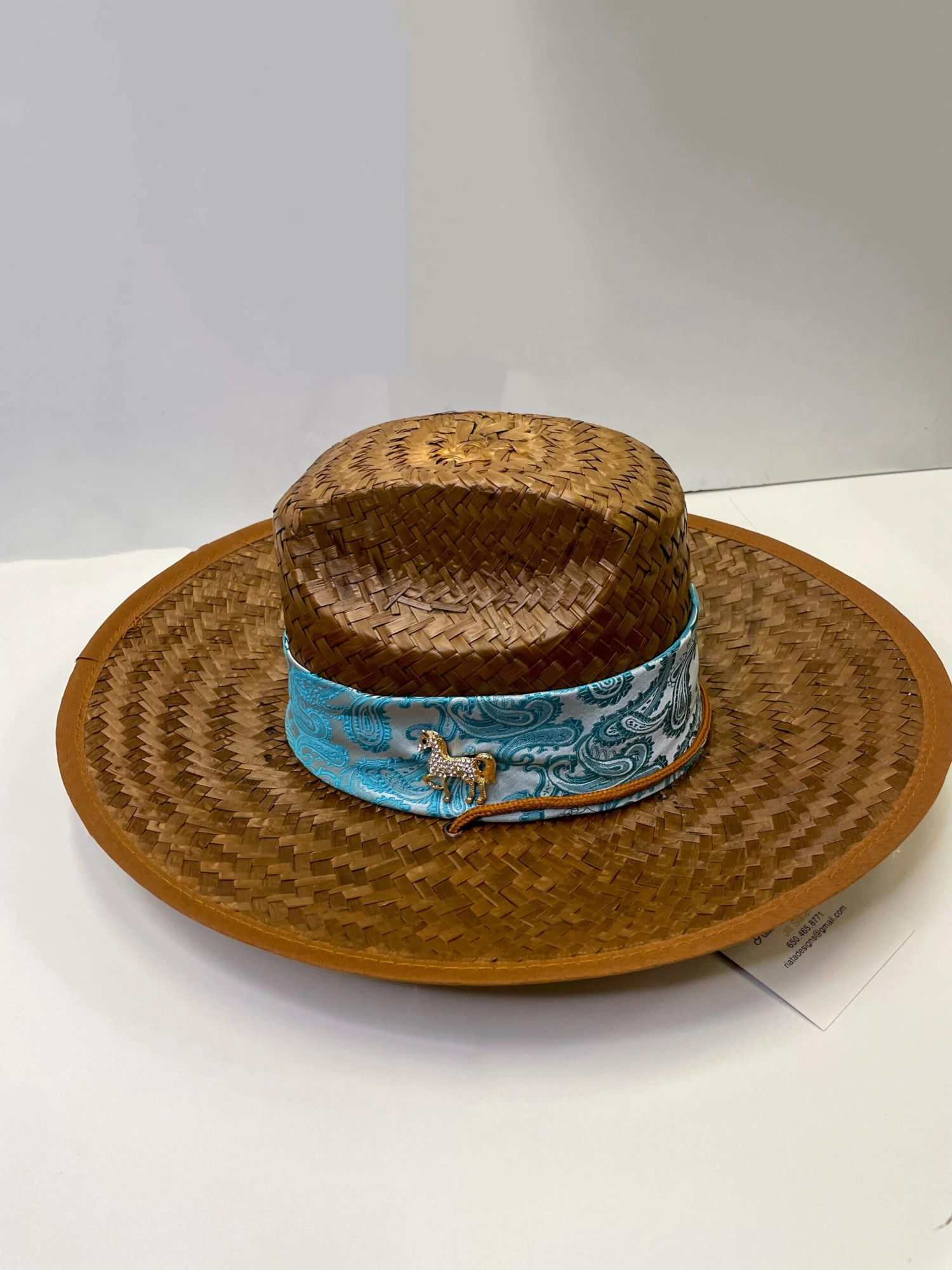 Riata Designs Original Hat - Light Blue Paisley 2 Riata Designs Original Hat - Light Blue Paisley - Image 2