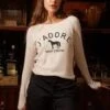 Bad Horse "J'Adore Mon Cheval" Ribbed Knit Top - 2 Colours