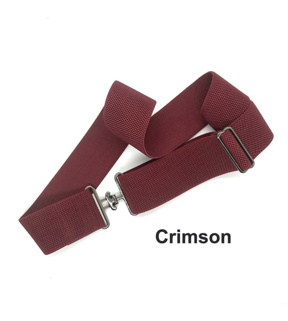 Bedford Jones Belt -Crimson With Silver Surcingle 2" 1 Bedford Jones Belt -Crimson With Silver Surcingle 2"