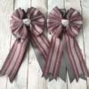 My Barn Child Show Bows - Plum Hampton Stripe