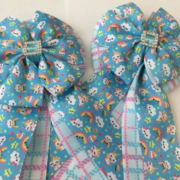 My Barn Child Show Bows - Unicorns Mini Turquoise 1 My Barn Child Show Bows - Unicorns Mini Turquoise