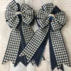 My Barn Child Show Bows - Navy/White Houndstooth