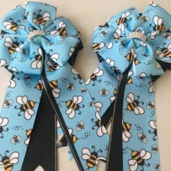 My Barn Child Show Bows - Blue Bumble Bees
