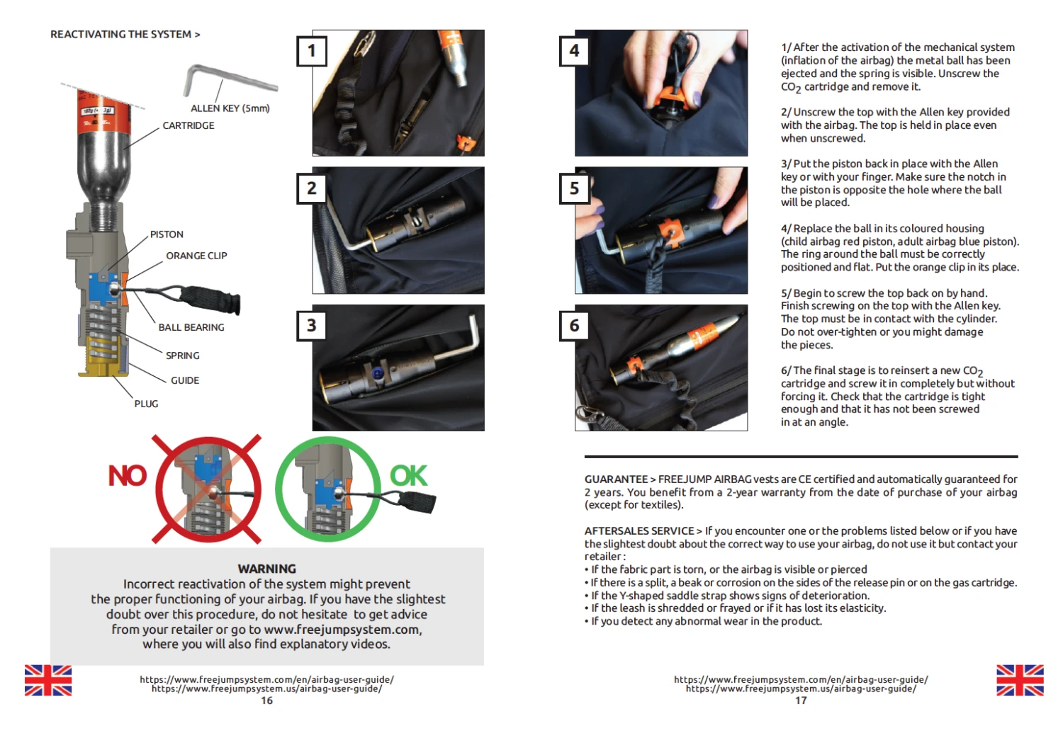 FreeJump AIRBAG Replacement Cartridge/ Canister -6 Sizes 2 FreeJump AIRBAG Replacement Cartridge/ Canister -6 Sizes - Image 2