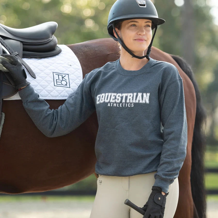 TKEQ "EQUESTRIAN ATHLETICS" Sweatshirt - Nickel 1 TKEQ "EQUESTRIAN ATHLETICS" Sweatshirt - Nickel