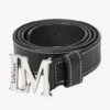 LeMieux Monogram Leather Belt - BLACK
