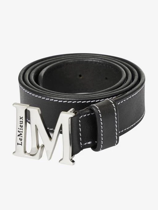 LeMieux Monogram Leather Belt - BLACK 1 LeMieux Monogram Leather Belt - BLACK