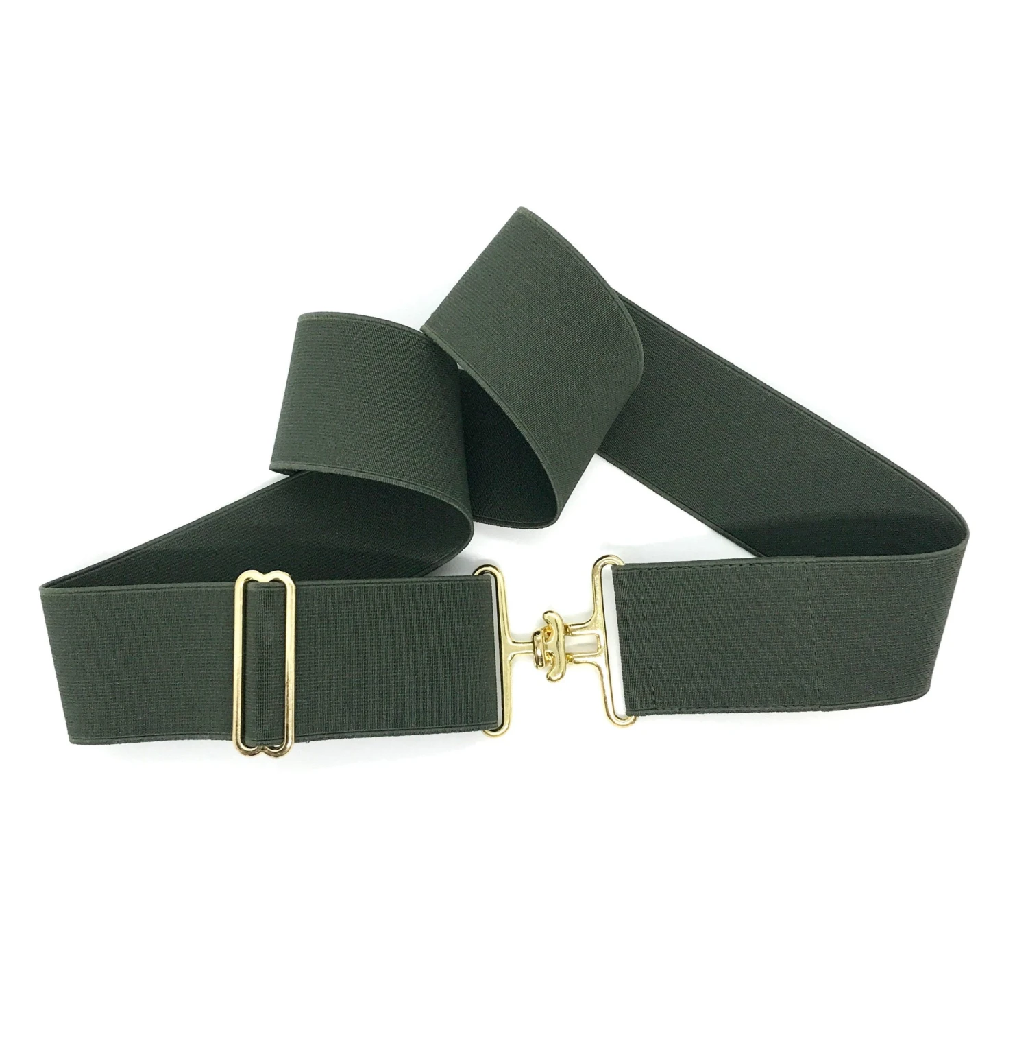 Bedford Jones Belt - Army Green W/ Gold Surcingle 2.0" 1 Bedford Jones Belt - Army Green W/ Gold Surcingle 2.0"